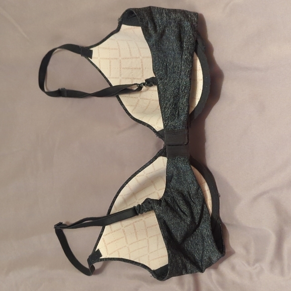 Victoria's Secret Uplift Semi Demi 34C Padded Wired Black Heathered - Picture 2 of 9